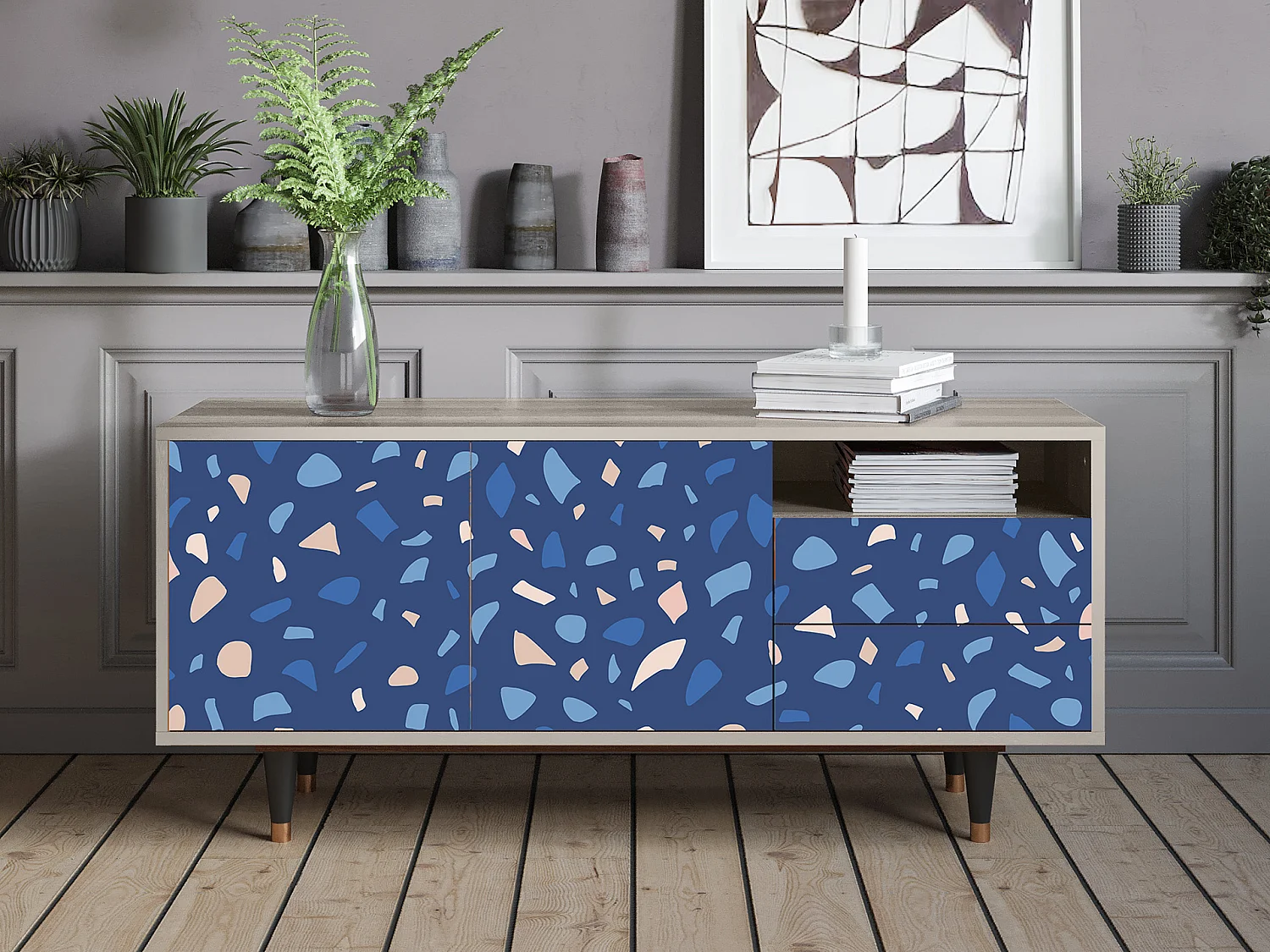 TV-Möbel - 125х56х41 cm - T7 - Soap Whirpool, Sand