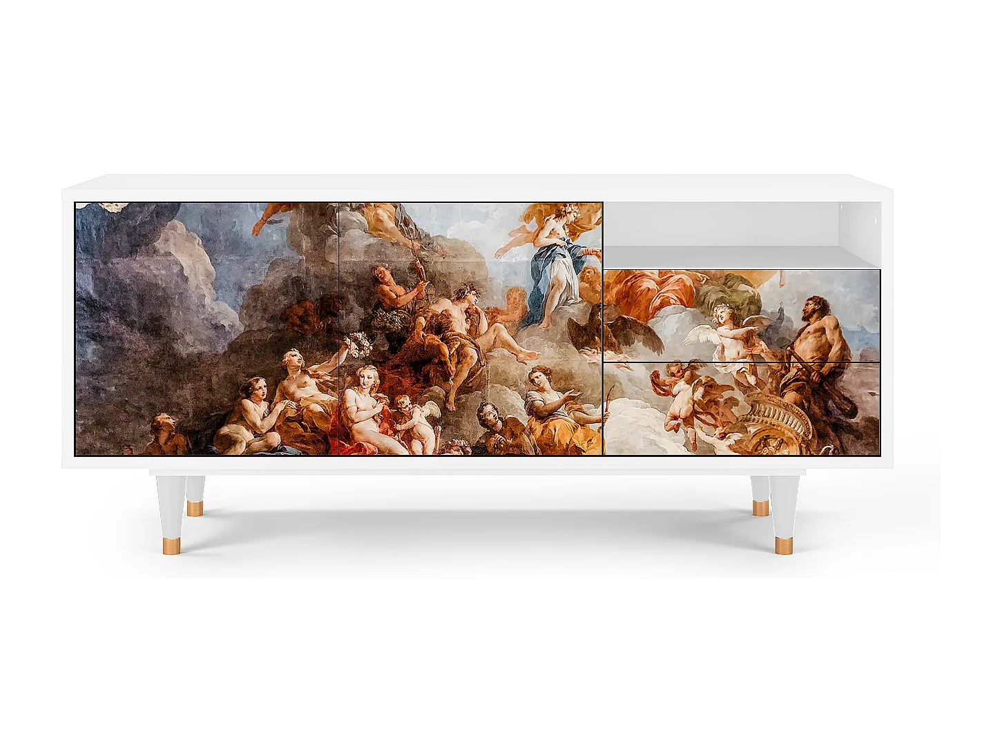 Mueble de TV - 125х56х41 cm - T7 - Versailles, Branco