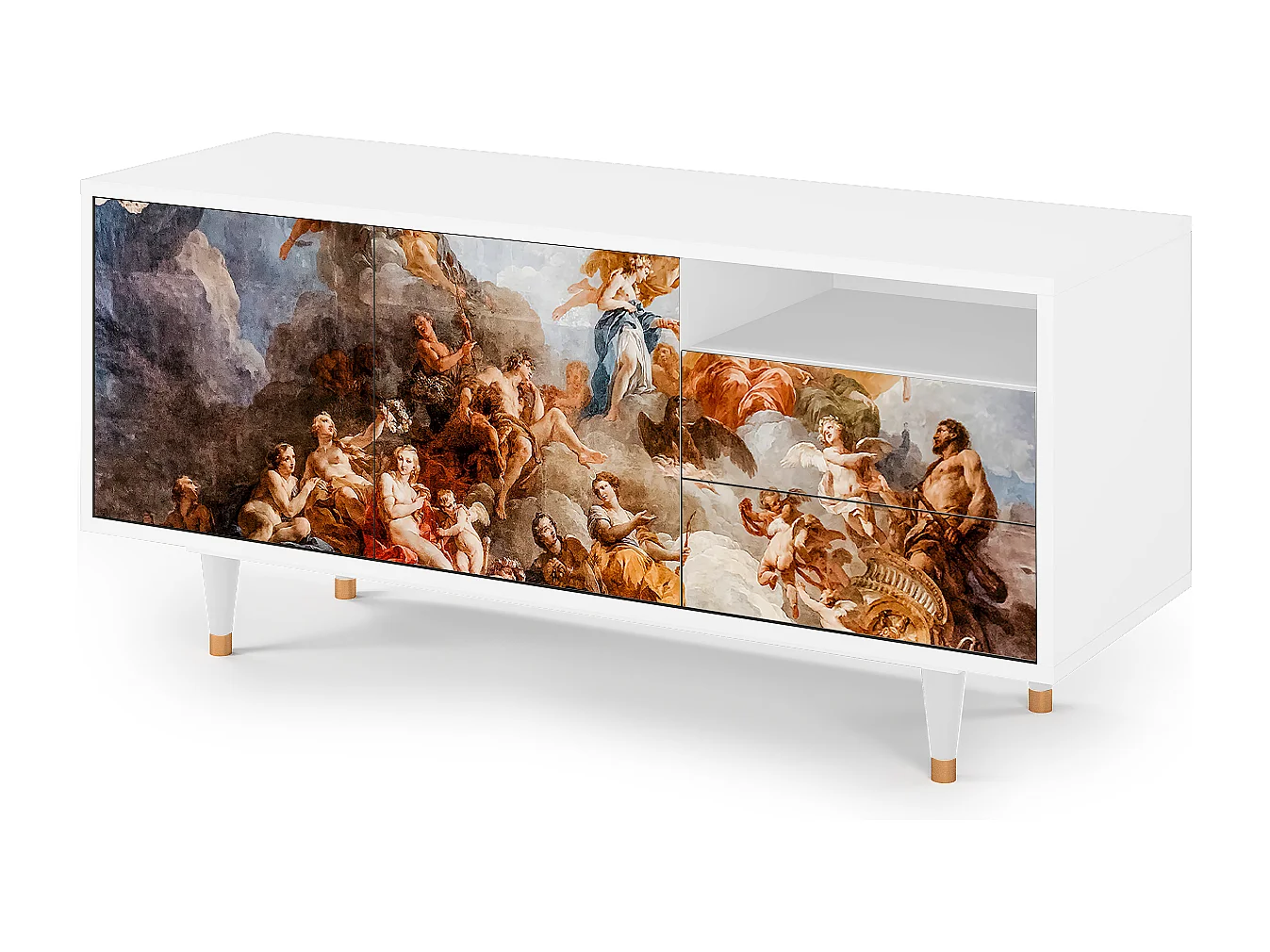Mueble de TV - 125х56х41 cm - T7 - Versailles, Branco