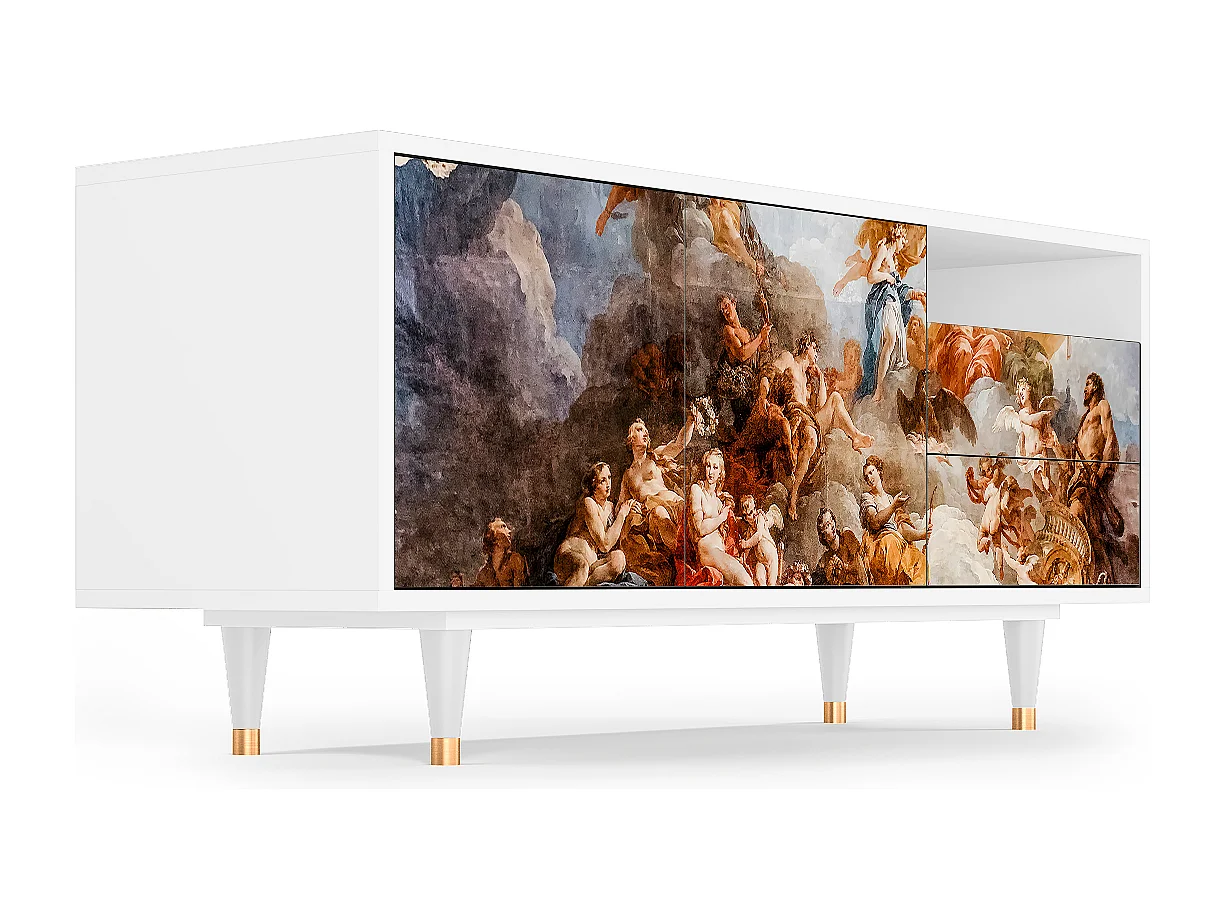 Mueble de TV - 125х56х41 cm - T7 - Versailles, Branco