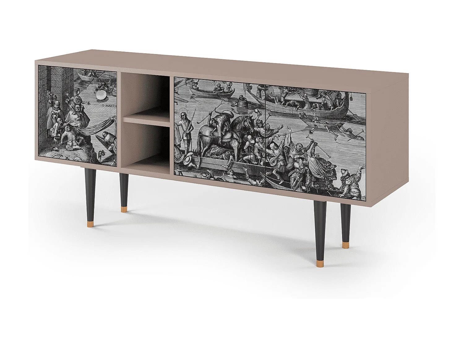 Mueble de TV - 150х69х41 cm - T5 - Saint Martin, Latte