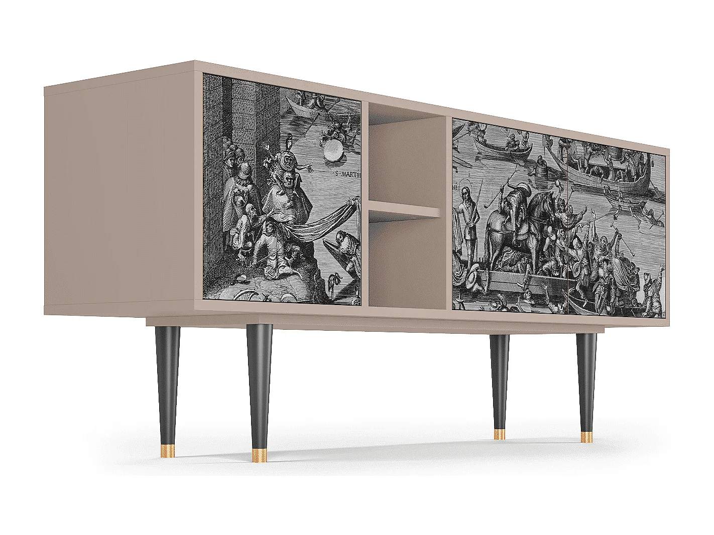 Mueble de TV - 150х69х41 cm - T5 - Saint Martin, Latte