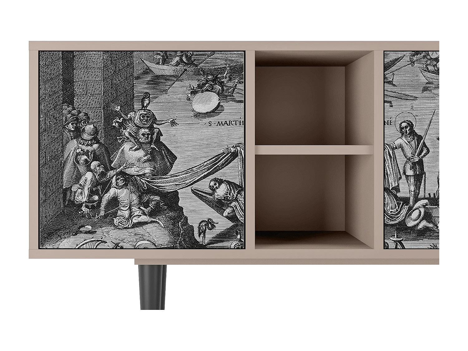 Mueble de TV - 150х69х41 cm - T5 - Saint Martin, Latte