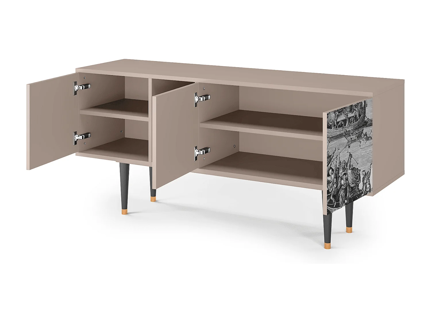 Mueble de TV - 150х69х41 cm - T5 - Saint Martin, Latte