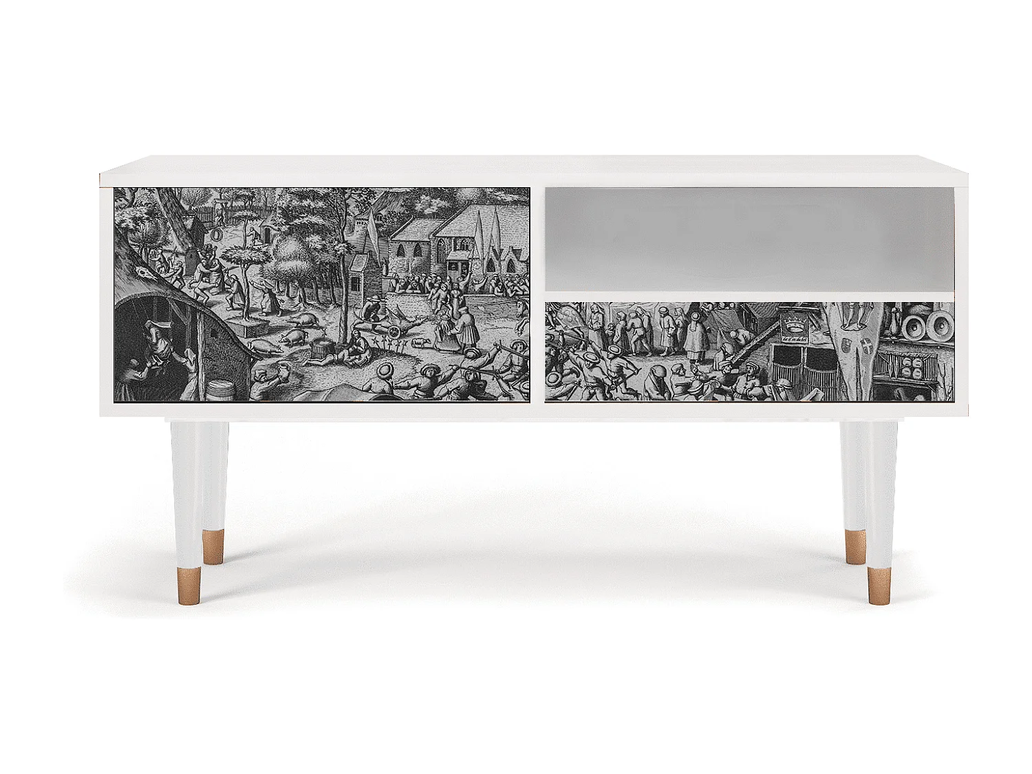 Mueble de TV - 115х59х48 cm - T3 - The Festival of Saint, Blanco