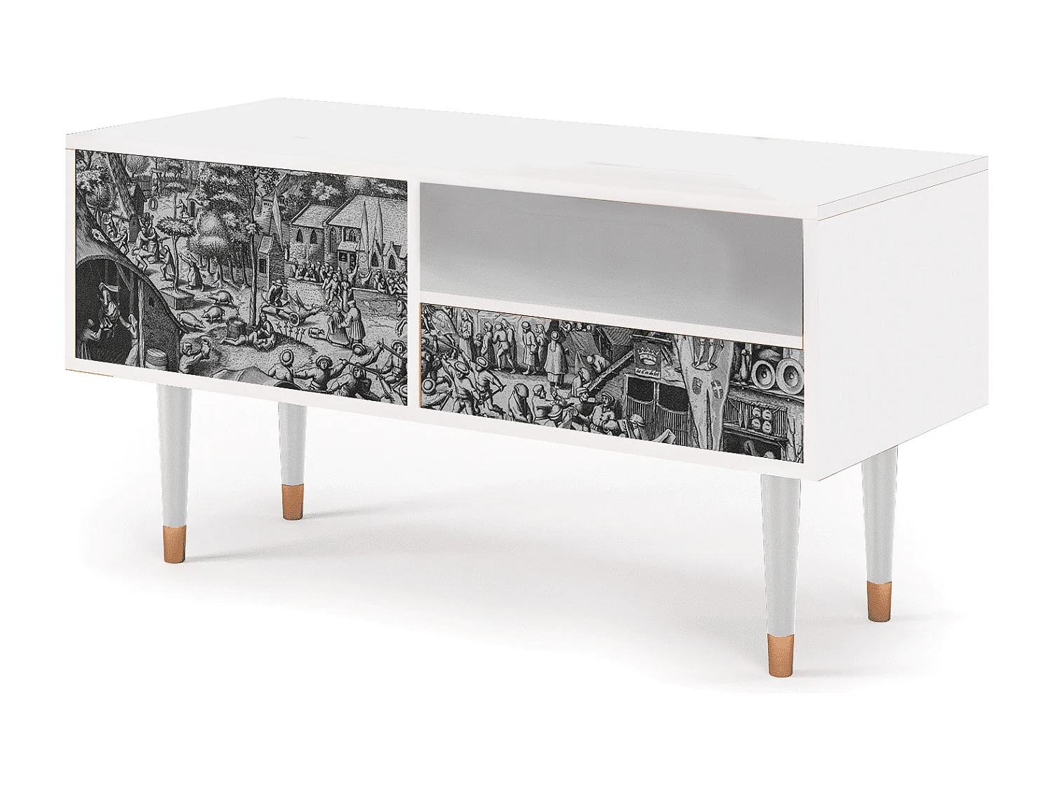 Mueble de TV - 115х59х48 cm - T3 - The Festival of Saint, Blanco