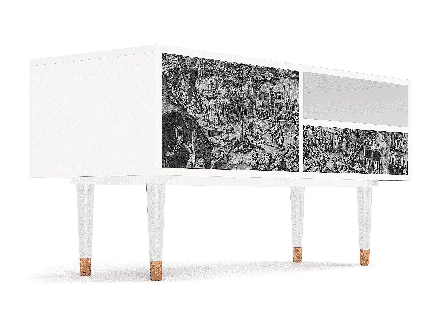 Mueble de TV - 115х59х48 cm - T3 - The Festival of Saint, Blanco