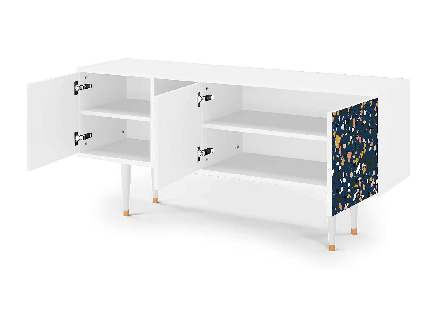 Meuble TV - 150х69х41 cm - T5 - Night Sky Langhterns, Blanc