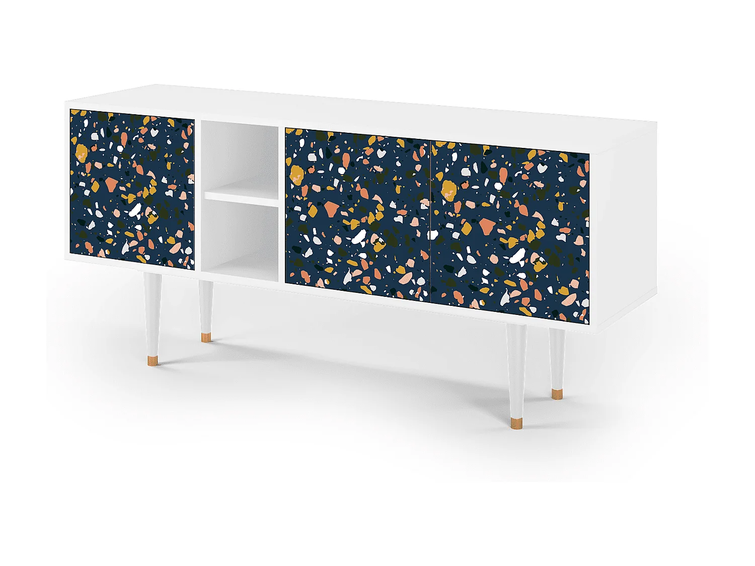 Szafka RTV - 150х69х41 cm - T5 - Night Sky Langhterns, Biały