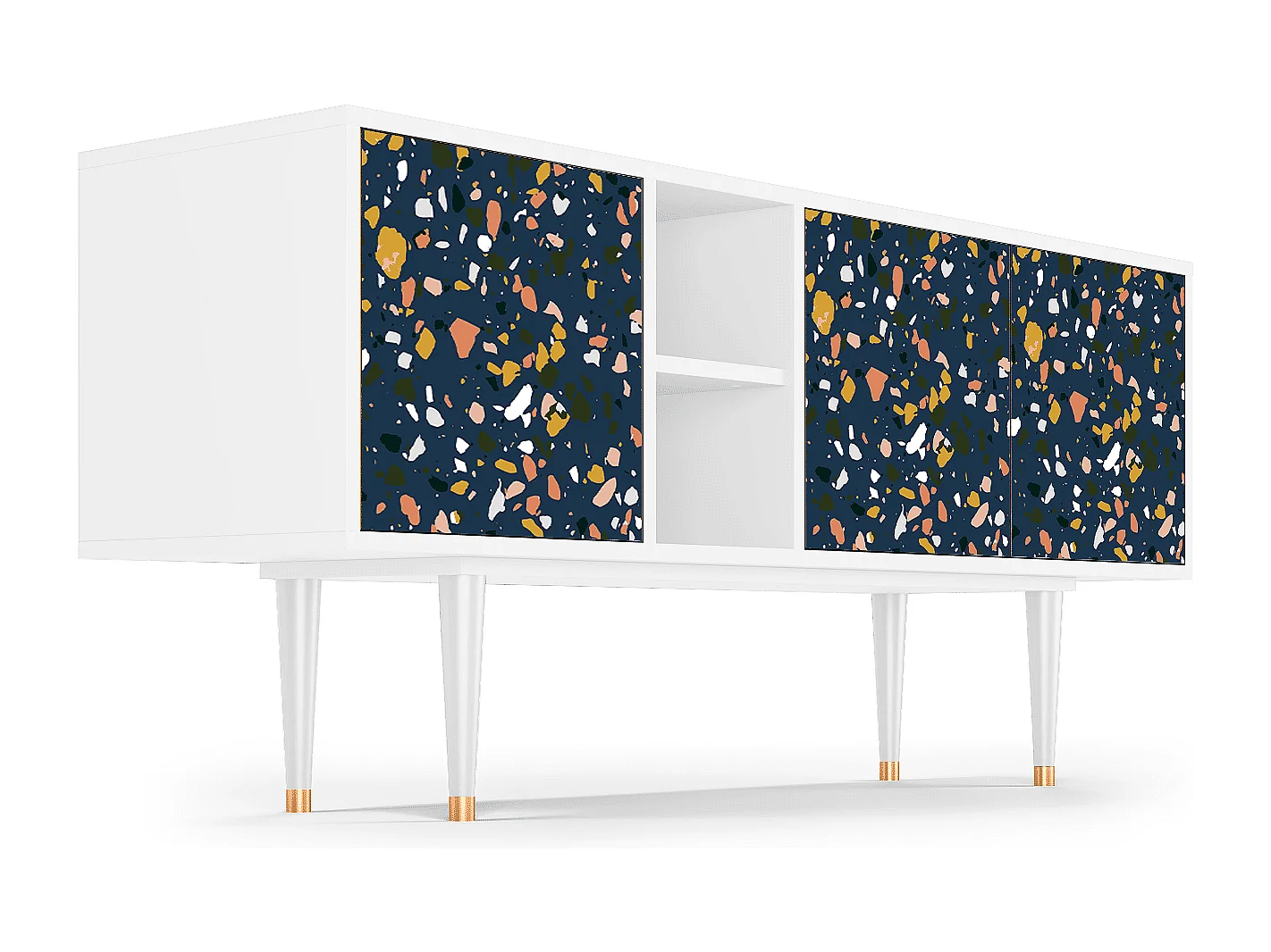 Szafka RTV - 150х69х41 cm - T5 - Night Sky Langhterns, Biały