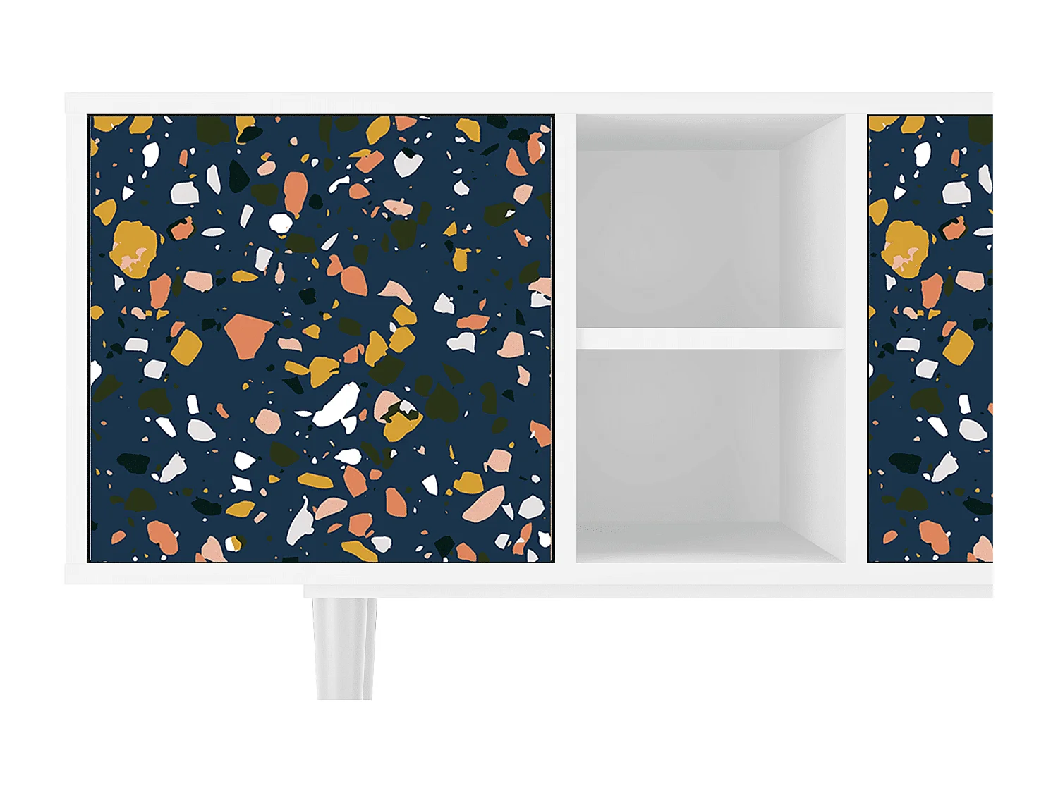 Szafka RTV - 150х69х41 cm - T5 - Night Sky Langhterns, Biały