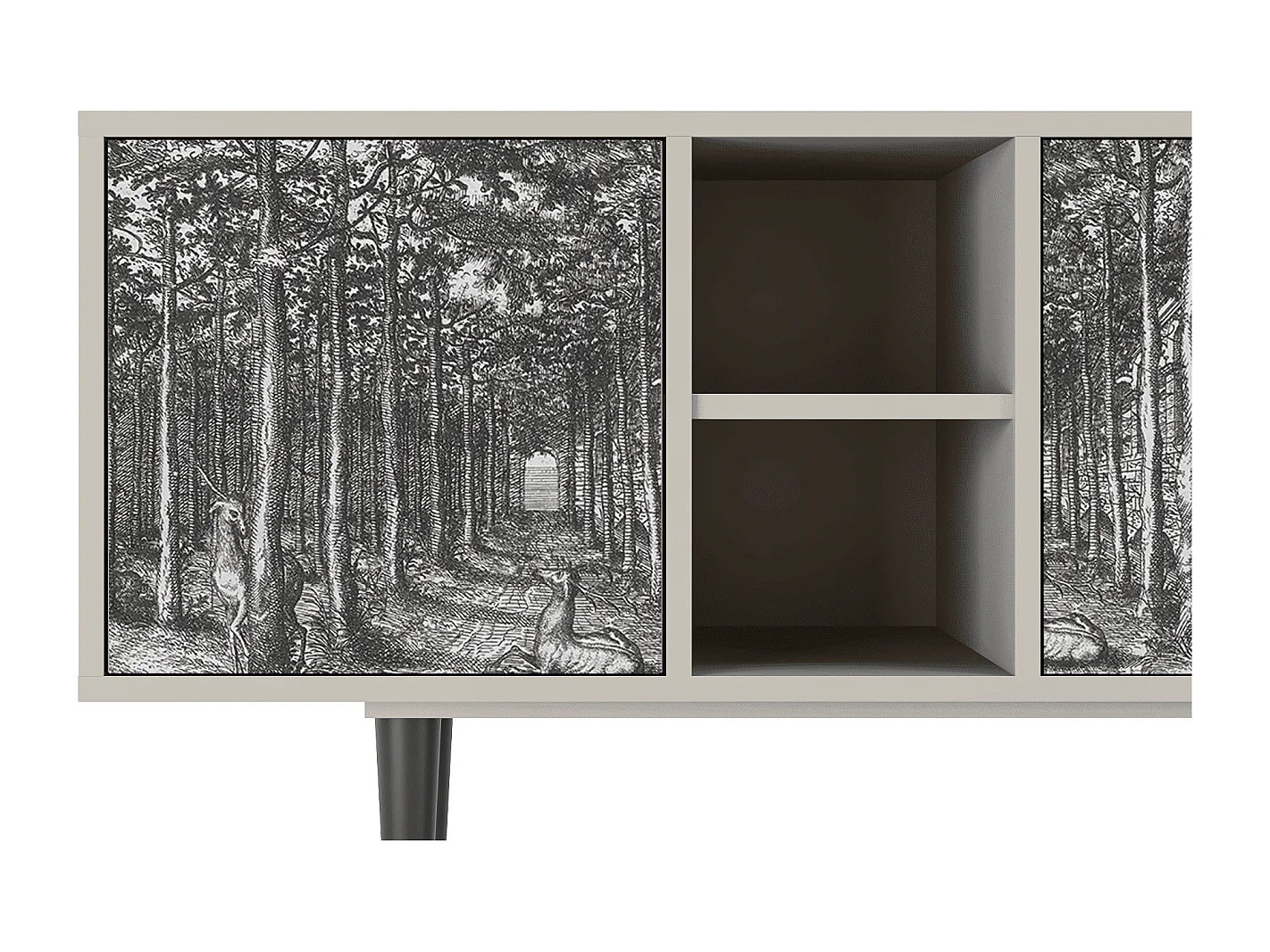 Szafka RTV - 150х69х41 cm - T5 - View of the Piazza, Piaskowy