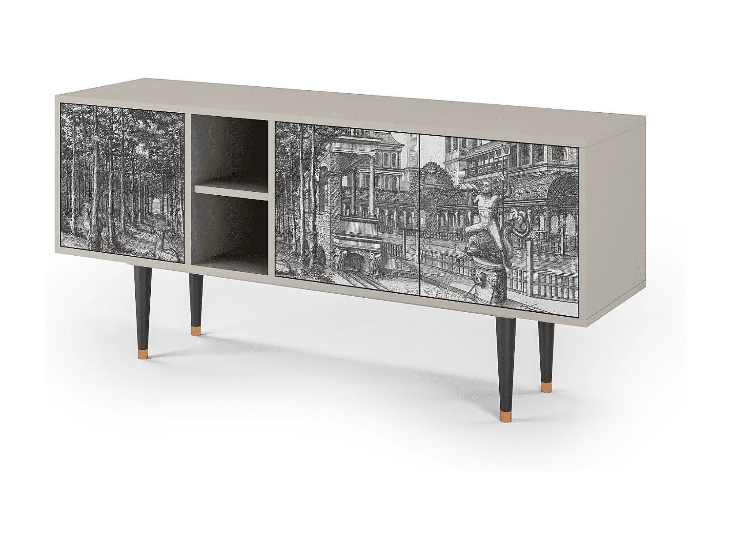 Meuble TV - 150х69х41 cm - T5 - View of the Piazza, Sable