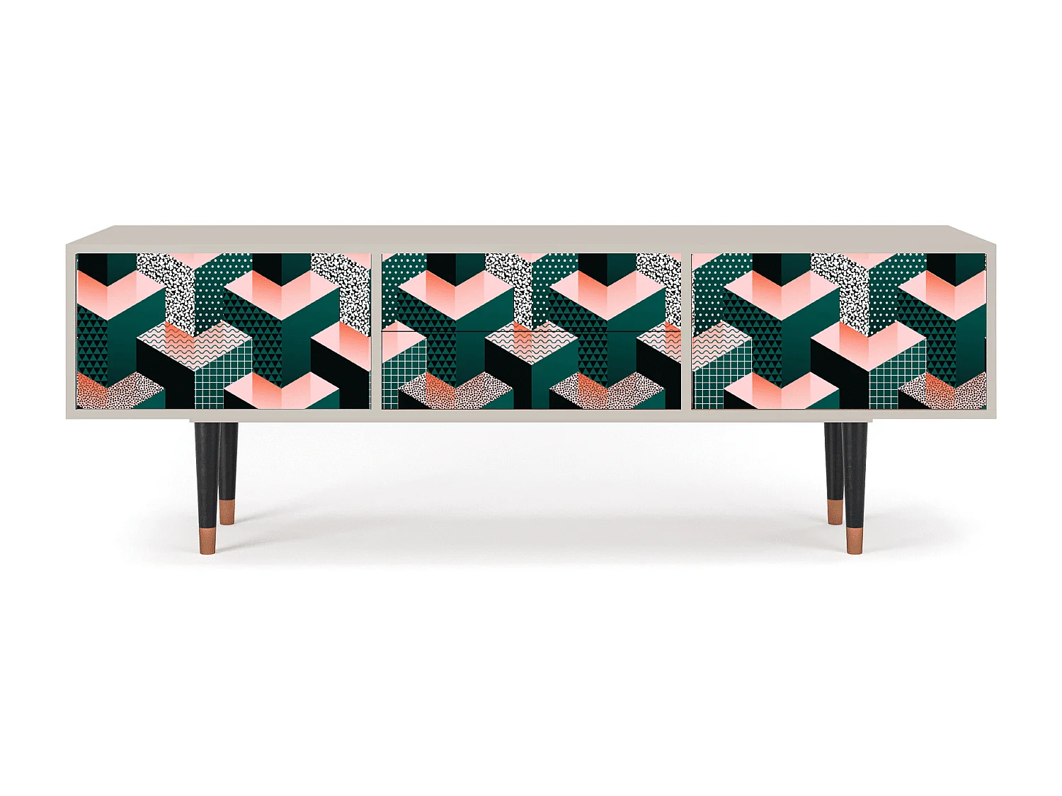 Meuble TV - 170х59х48 cm - T4 - Geometric Madness, Sable