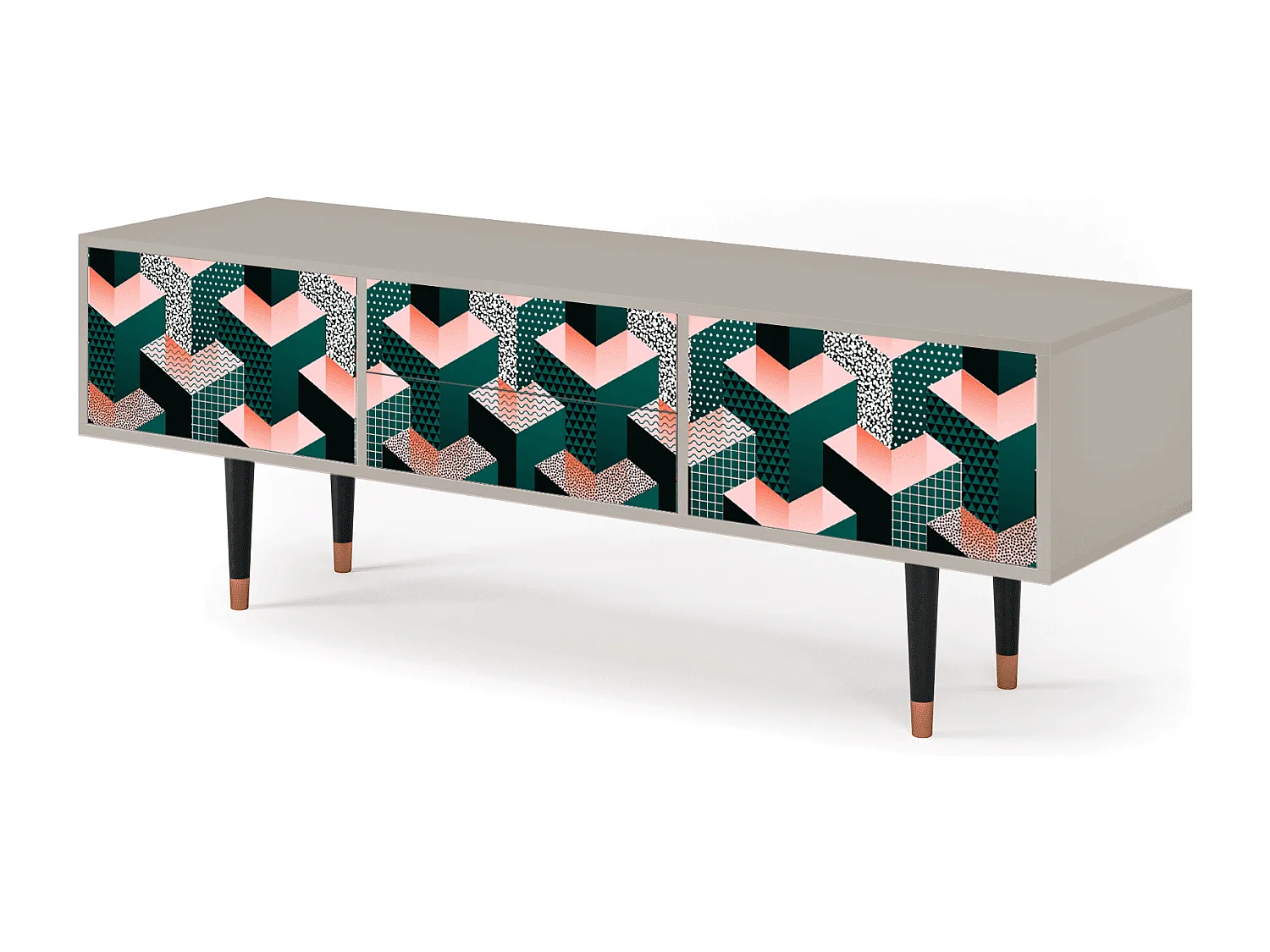 Meuble TV - 170х59х48 cm - T4 - Geometric Madness, Sable