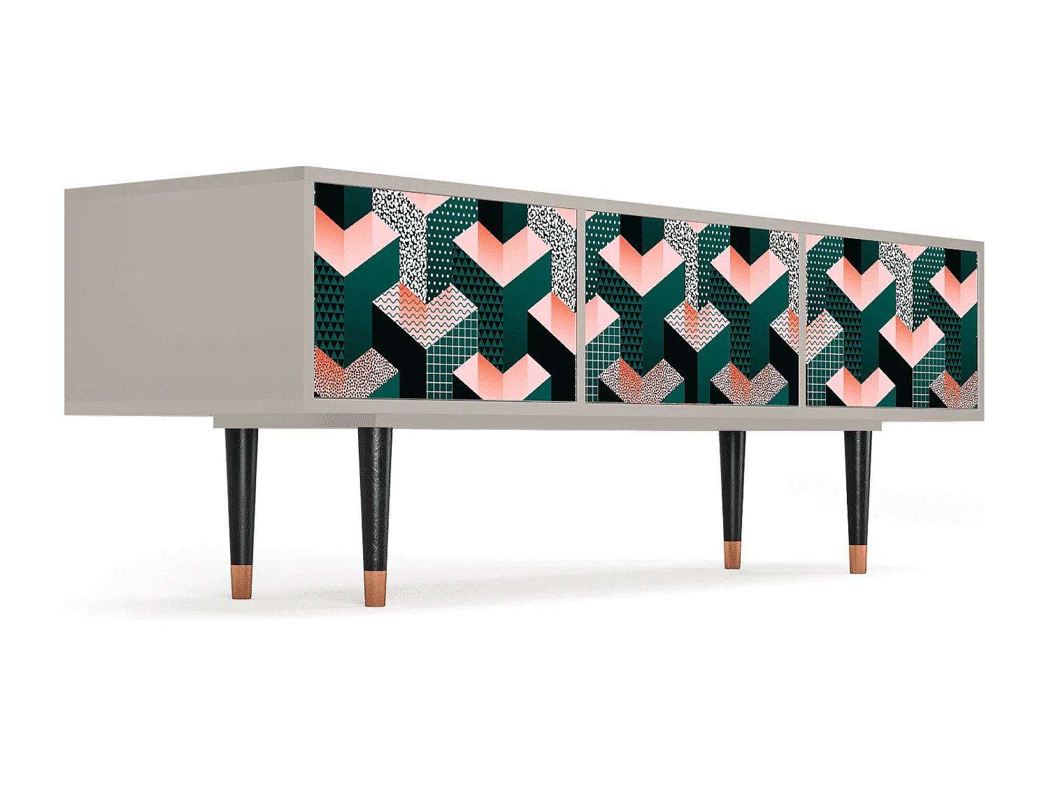 Mueble de TV - 170х59х48 cm - T4 - Geometric Madness, Areia