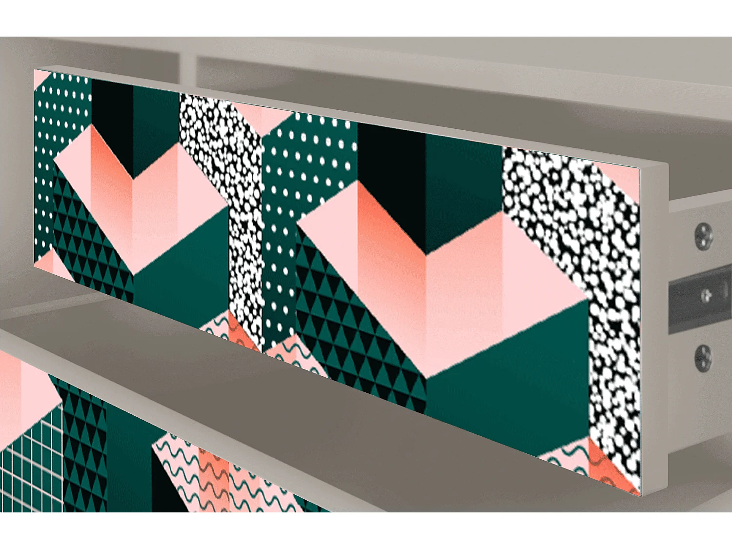 Mueble de TV - 170х59х48 cm - T4 - Geometric Madness, Areia