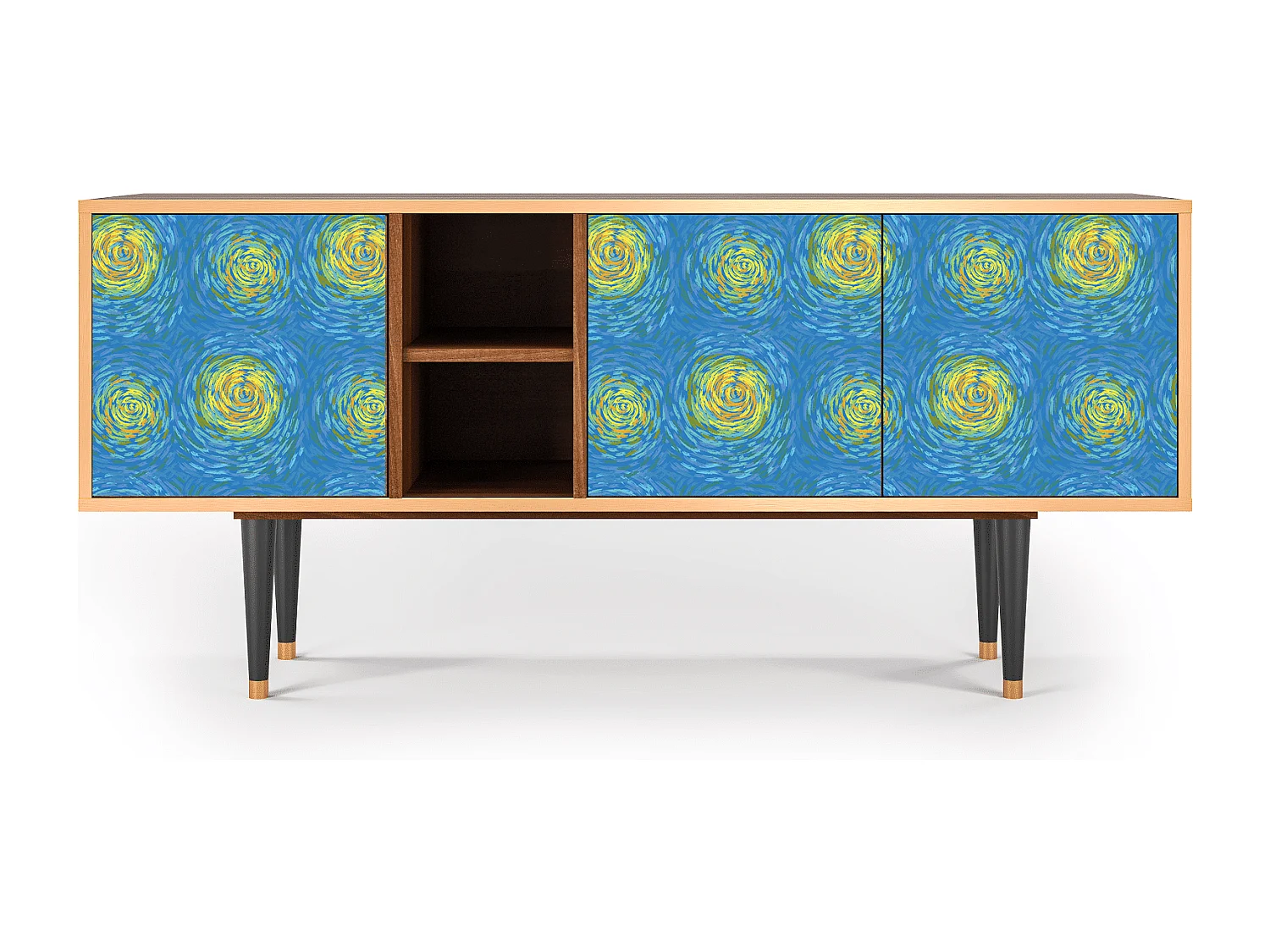 Mueble de TV - 150х69х41 cm - T5 - Van Gogh Lights, Nogueira