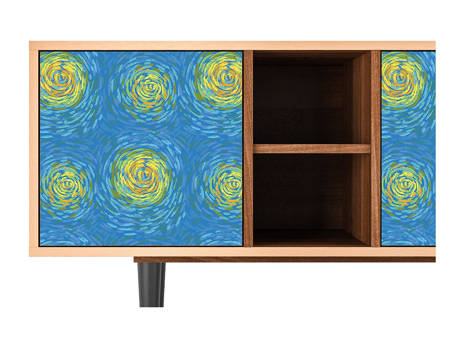 Mueble de TV - 150х69х41 cm - T5 - Van Gogh Lights, Nogueira