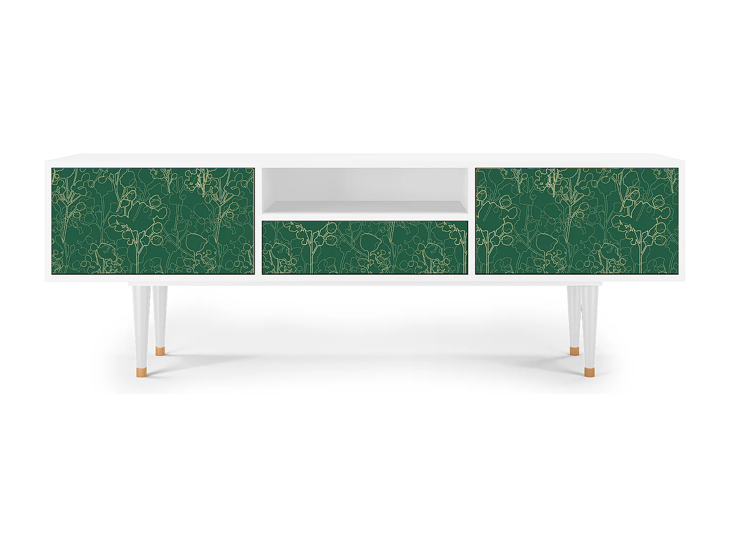 TV-meubel - 170х59х41 cm - T6 - Emerald Forest, Wit