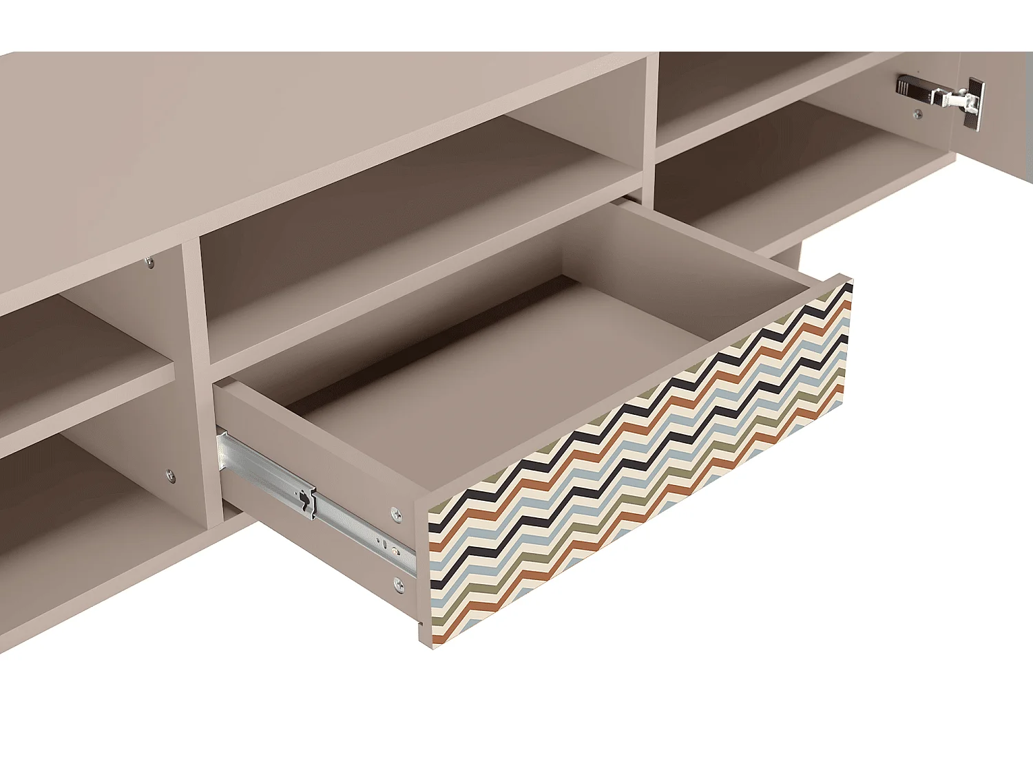 Meuble TV - 170х59х41 cm - T6 - Bright Ripple, Latte