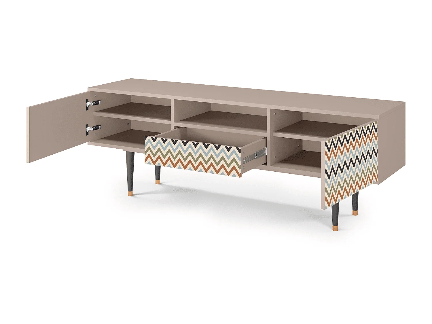 Meuble TV - 170х59х41 cm - T6 - Bright Ripple, Latte