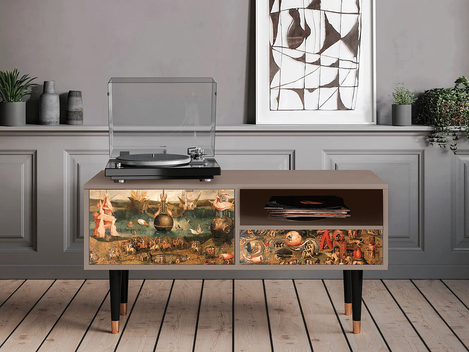 TV-Möbel - 115х59х48 cm - T3 - Garden of Delights , Latte