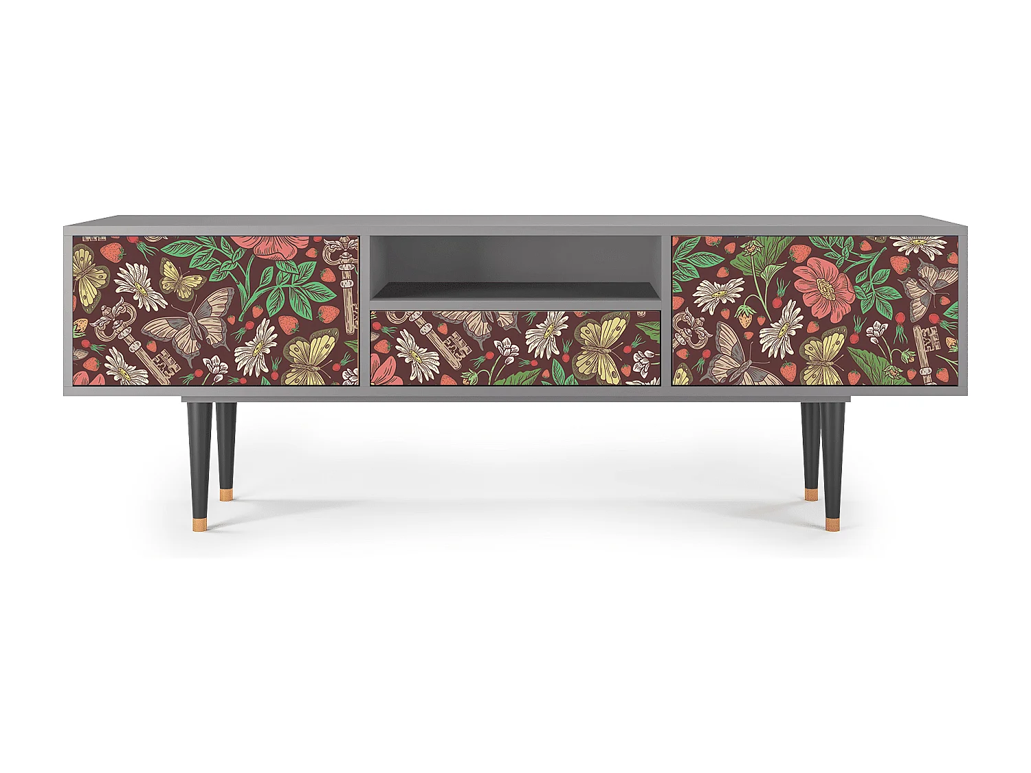 Szafka RTV - 170х59х41 cm - T6 - Alice in Wonderland, Szary