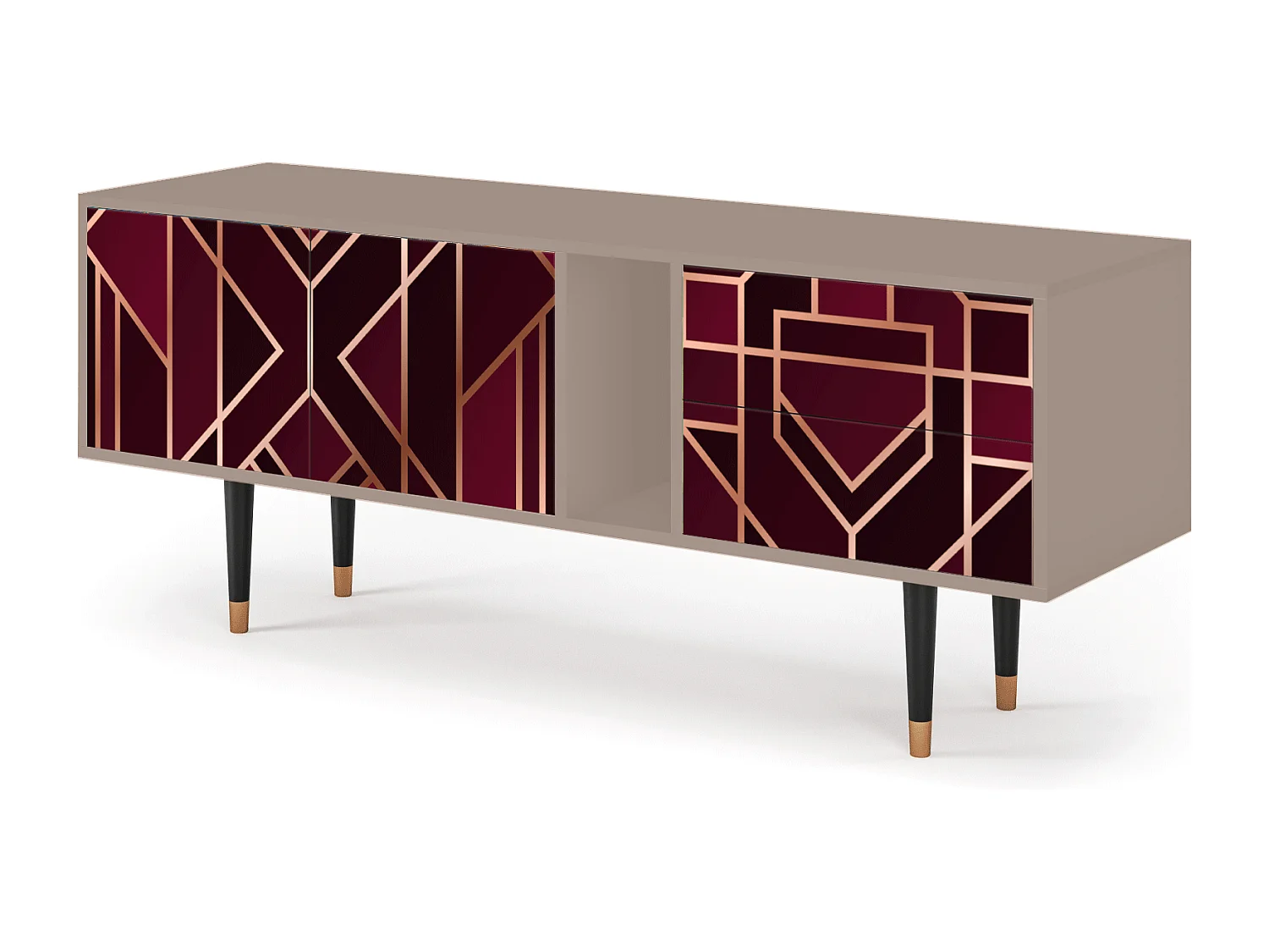 Mobile TV - 170х69х48 cm - T1 - Burgundy Jewelery, Latte