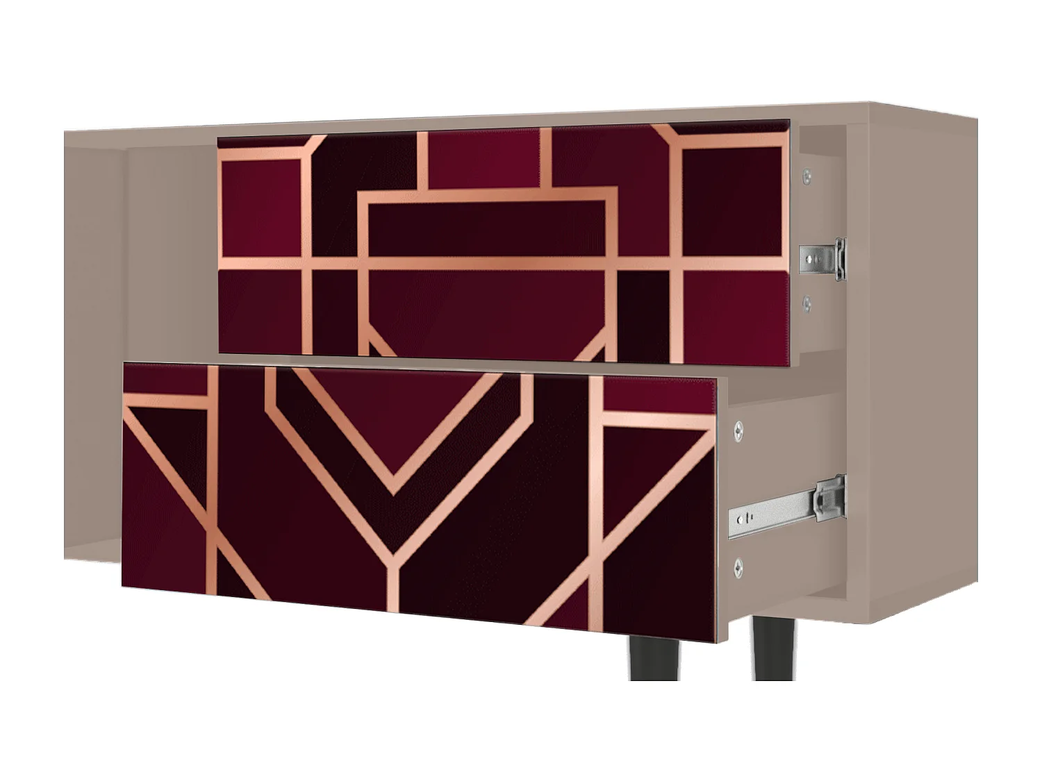 Mobile TV - 170х69х48 cm - T1 - Burgundy Jewelery, Latte