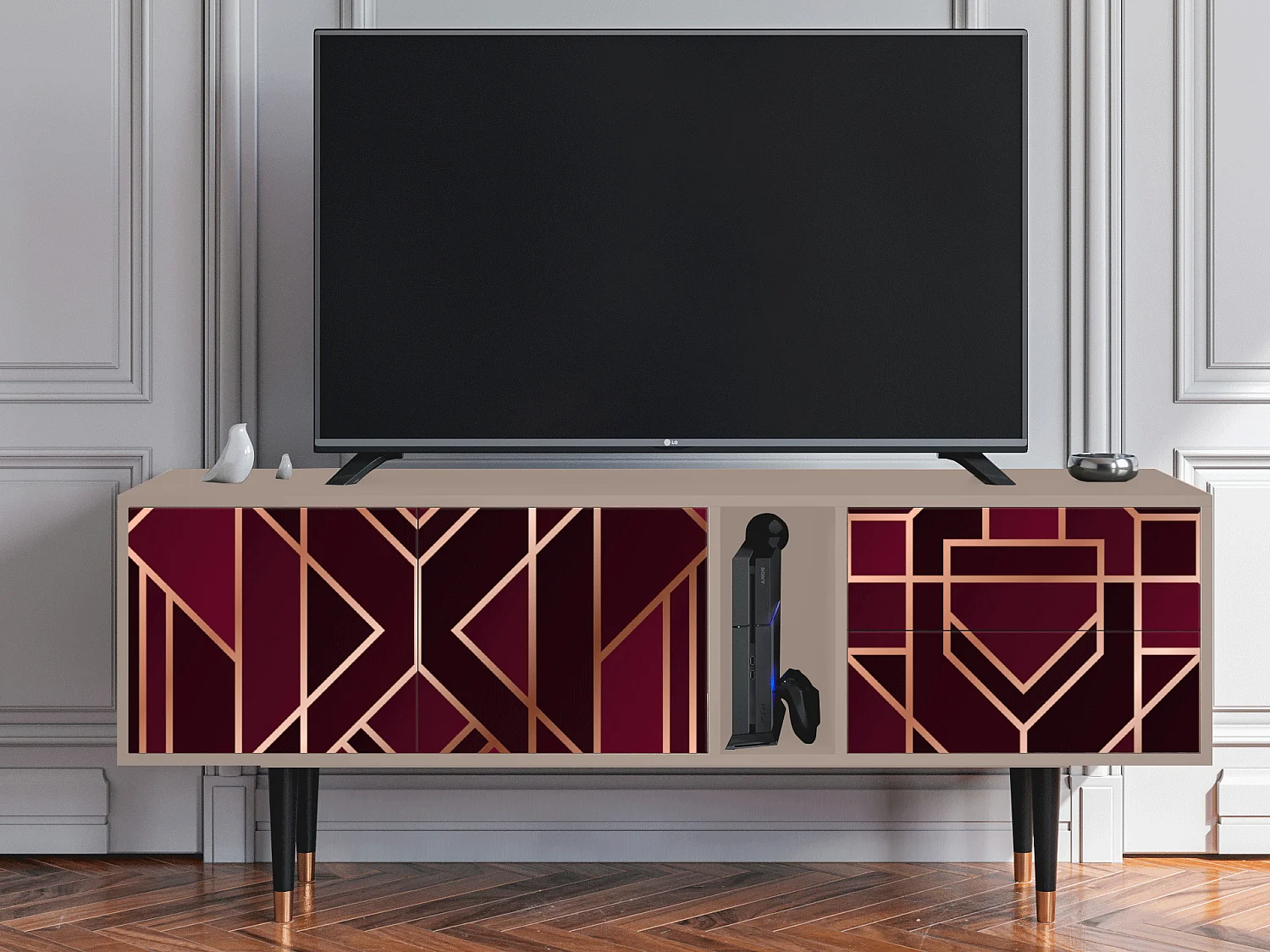 Meuble TV - 170х69х48 cm - T1 - Burgundy Jewelery, Latte