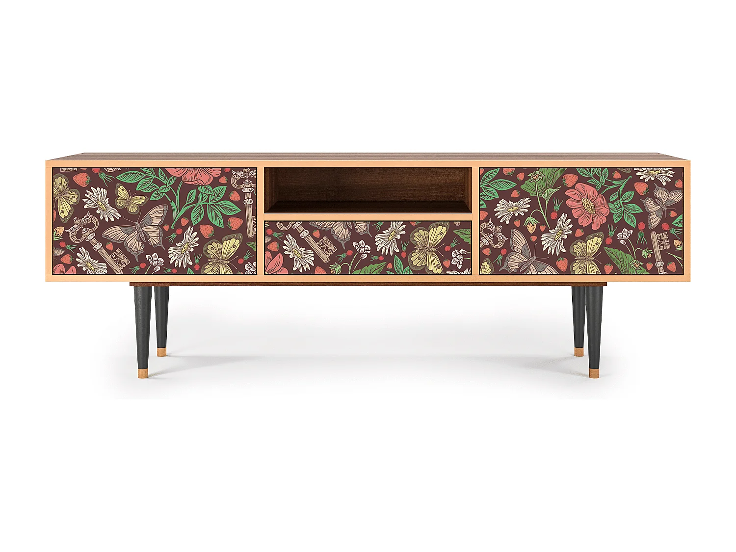 Meuble TV - 170х59х41 cm - T6 - Alice in Wonderland, Noyer