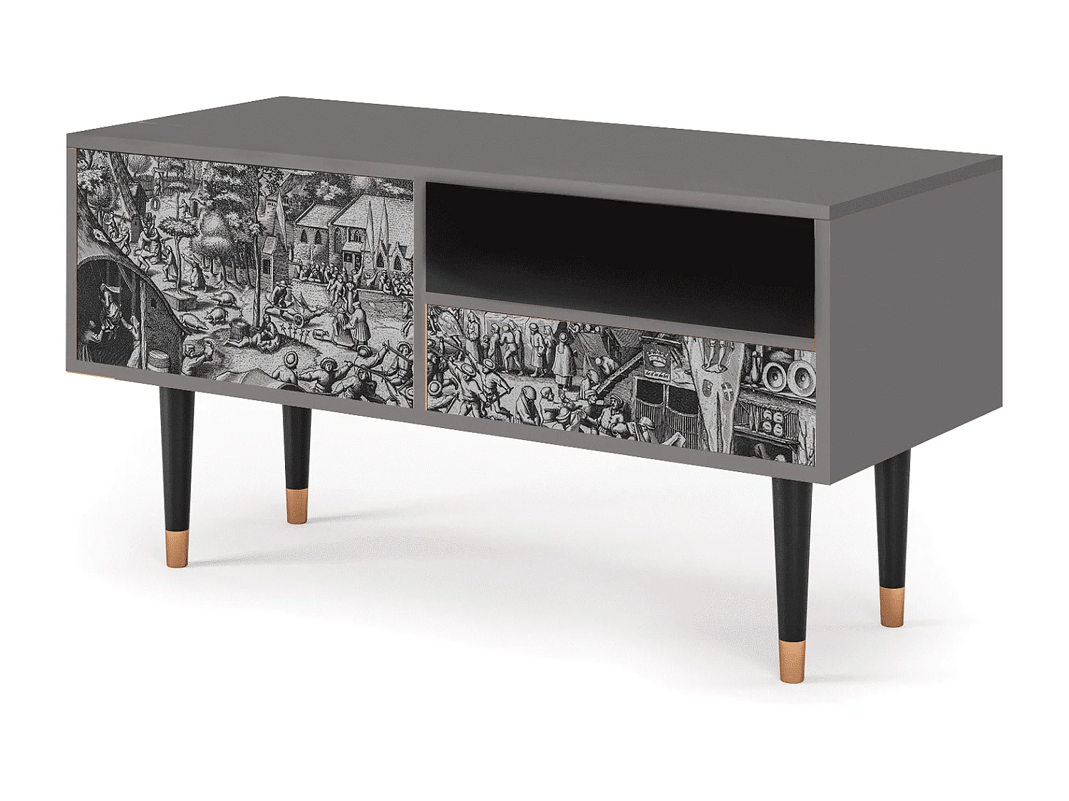 Mueble de TV - 115х59х48 cm - T3 - The Festival of Saint, Gris