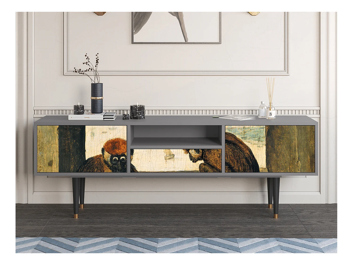 Meuble TV - 170х59х41 cm - T6 - Two Monkeys, Gris