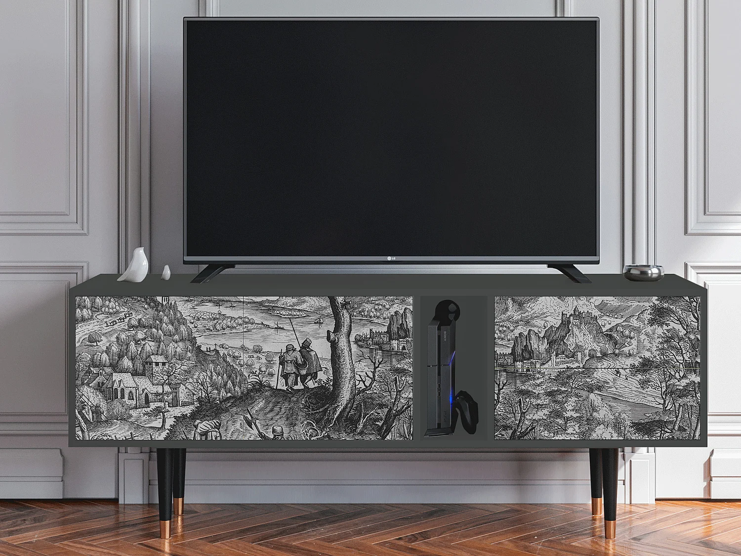 Meuble TV - 170х69х48 cm - T1 - Milites Requiescentes, Anthracite