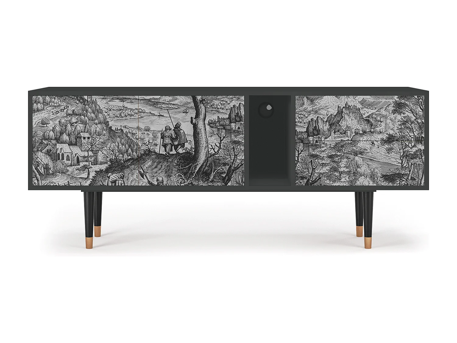 Meuble TV - 170х69х48 cm - T1 - Milites Requiescentes, Anthracite