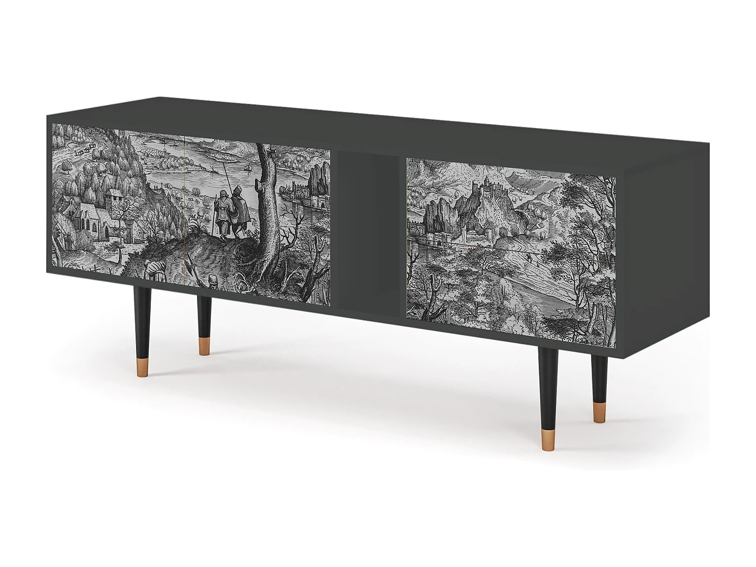 Meuble TV - 170х69х48 cm - T1 - Milites Requiescentes, Anthracite