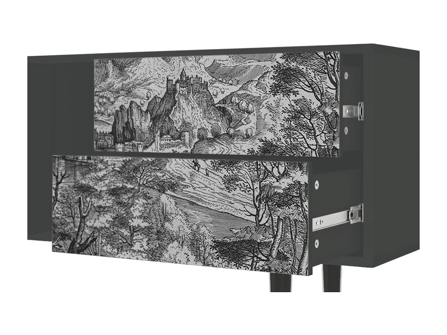 Meuble TV - 170х69х48 cm - T1 - Milites Requiescentes, Anthracite