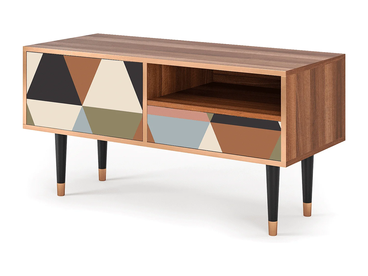 Mobile TV - 115х59х48 cm - T3 - Royal Triangles, Noce