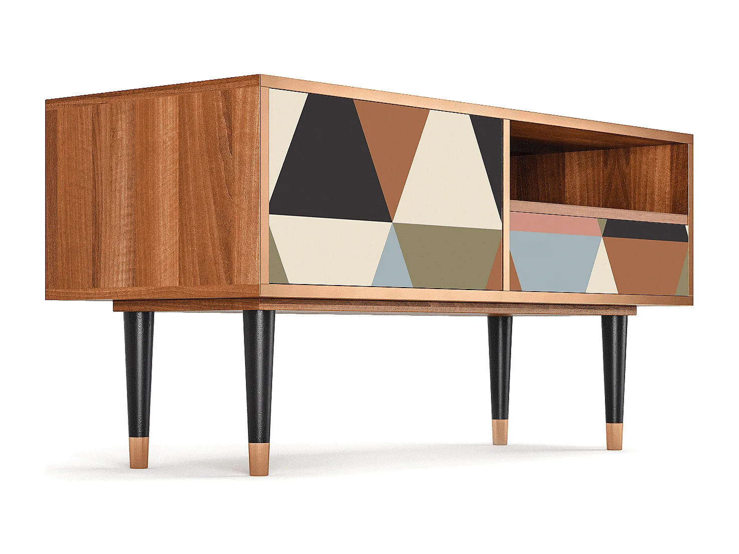 Mobile TV - 115х59х48 cm - T3 - Royal Triangles, Noce