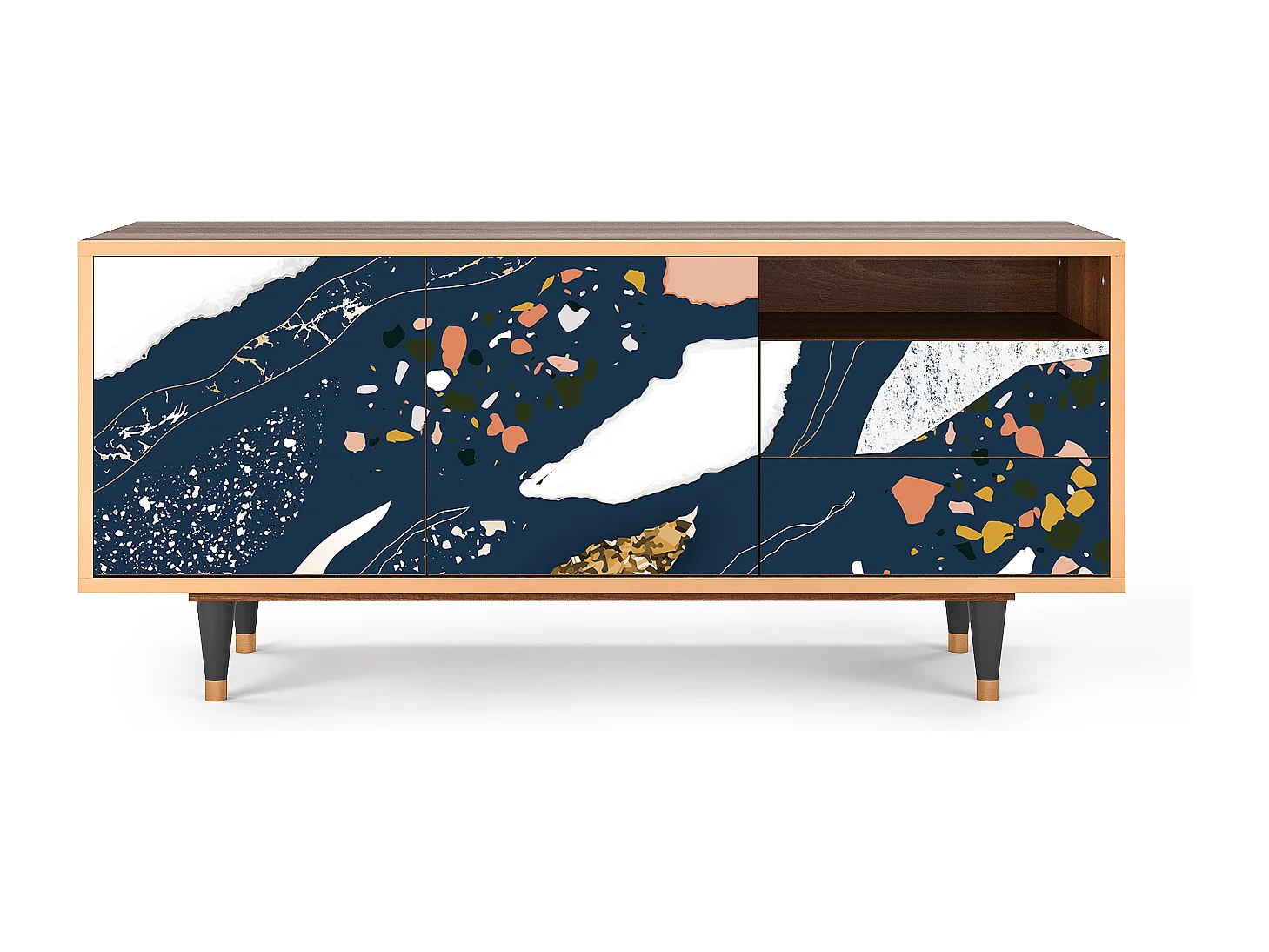 Meuble TV - 125х56х41 cm - T7 - Nude Iceberg, Noyer