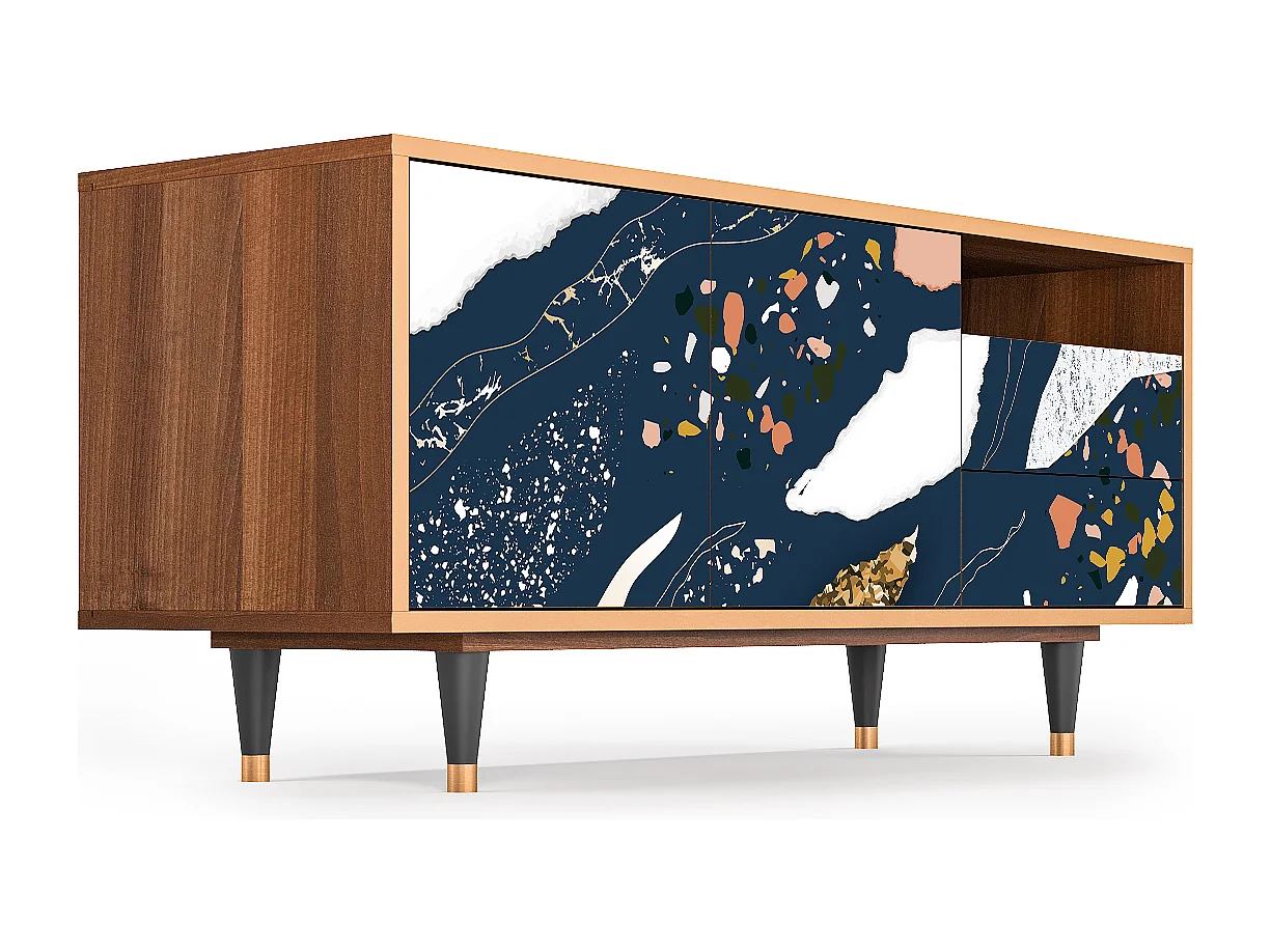 Meuble TV - 125х56х41 cm - T7 - Nude Iceberg, Noyer