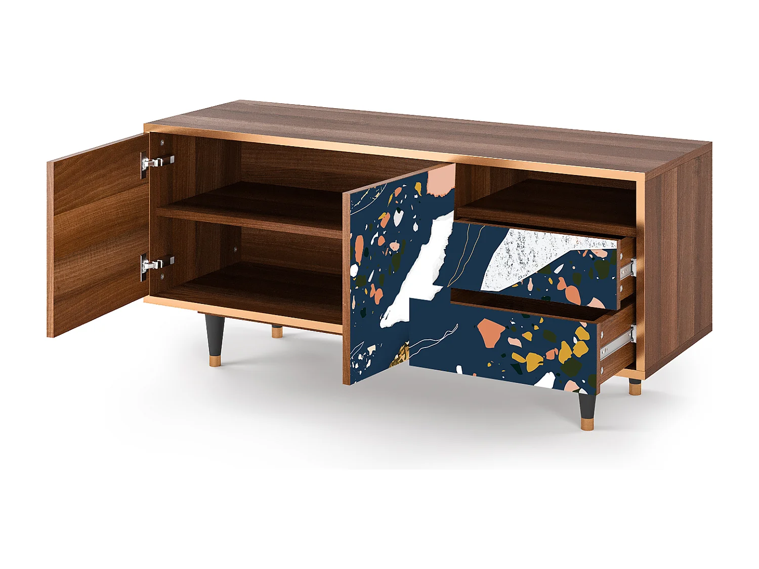 Meuble TV - 125х56х41 cm - T7 - Nude Iceberg, Noyer