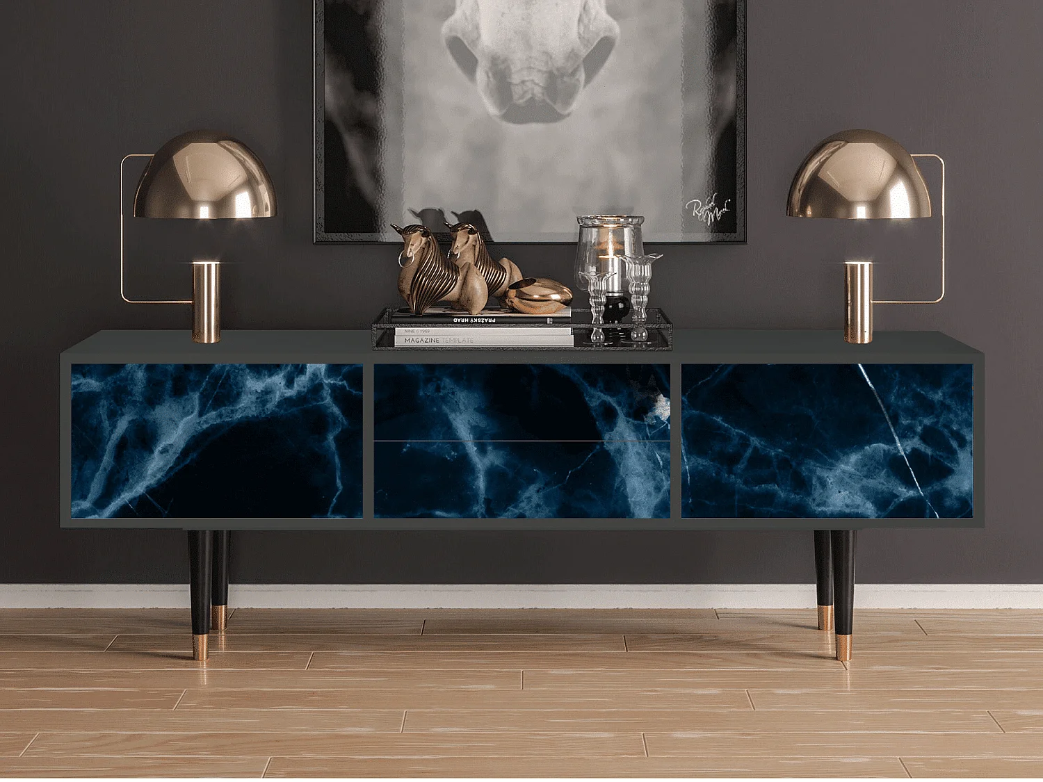 Meuble TV - 170х59х48 cm - T4 - Deep Ocean, Anthracite