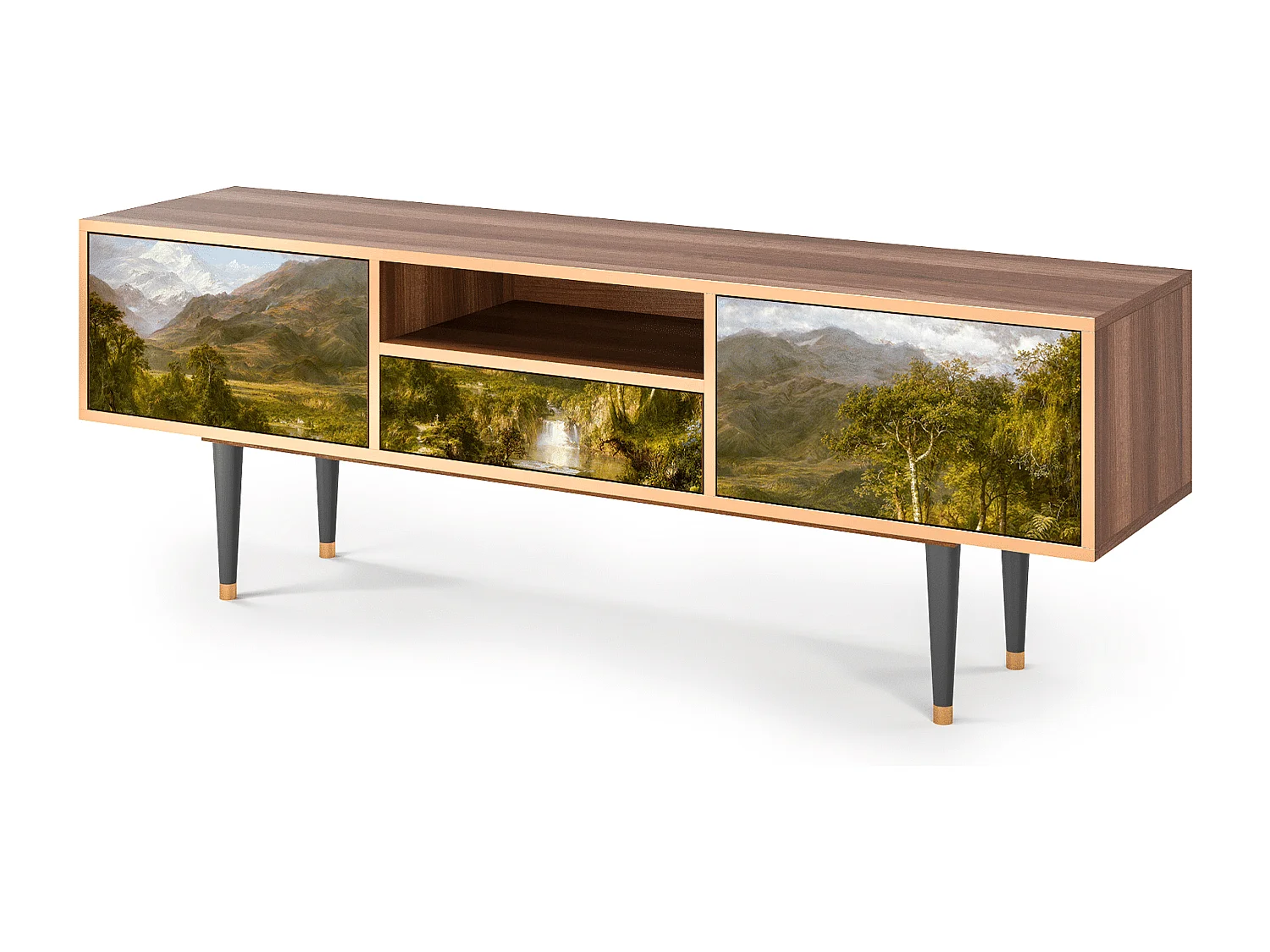 Mobile TV - 170х59х41 cm - T6 - The Heart of the Andes , Noce