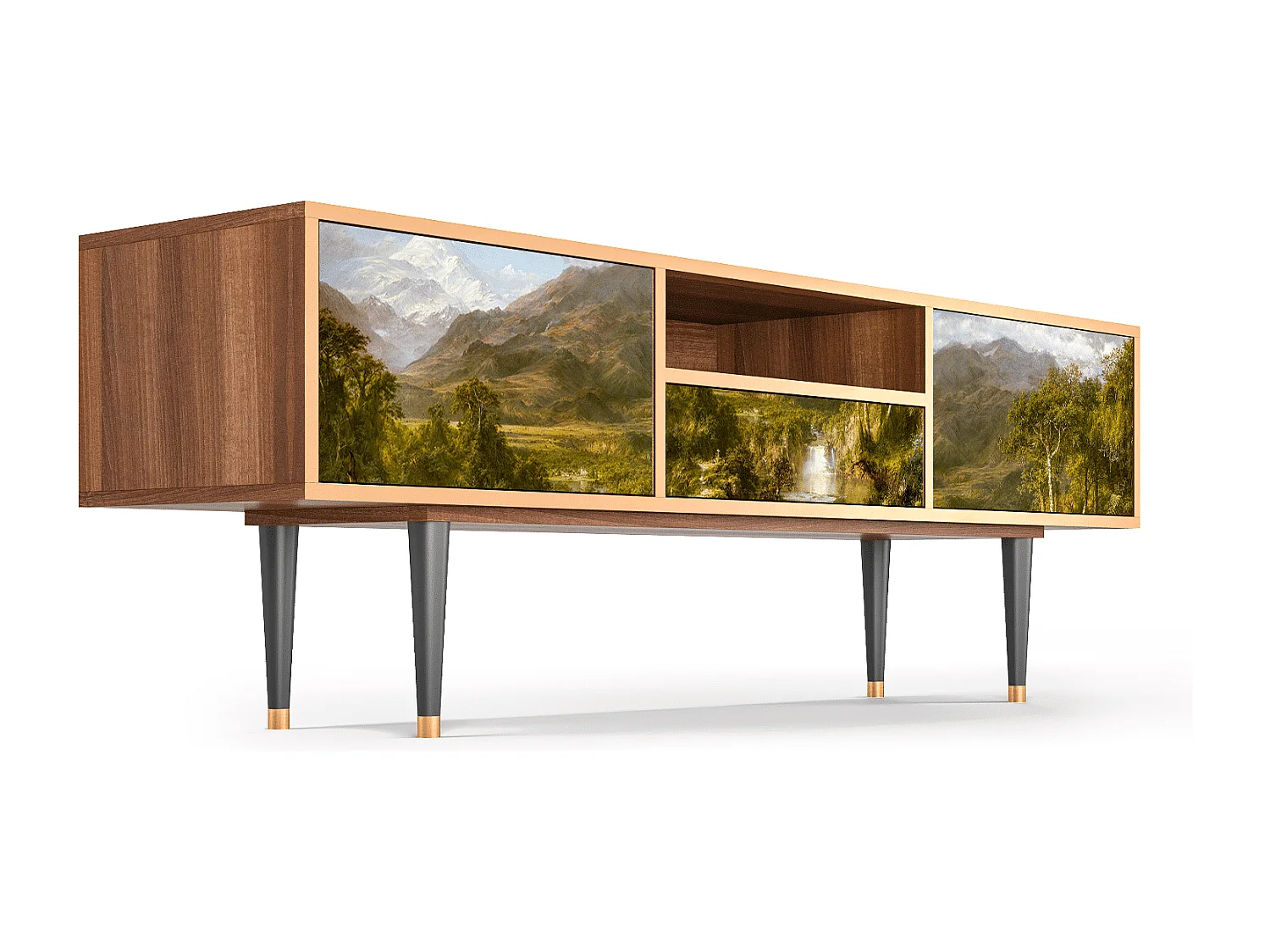 Mobile TV - 170х59х41 cm - T6 - The Heart of the Andes , Noce