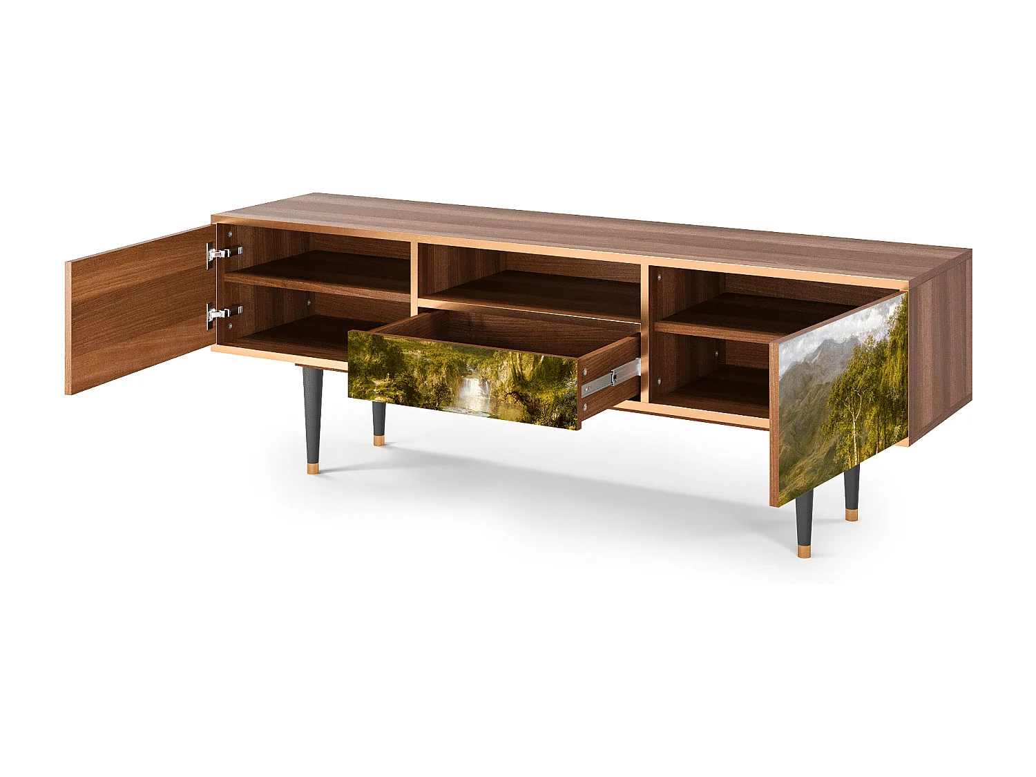 Mobile TV - 170х59х41 cm - T6 - The Heart of the Andes , Noce