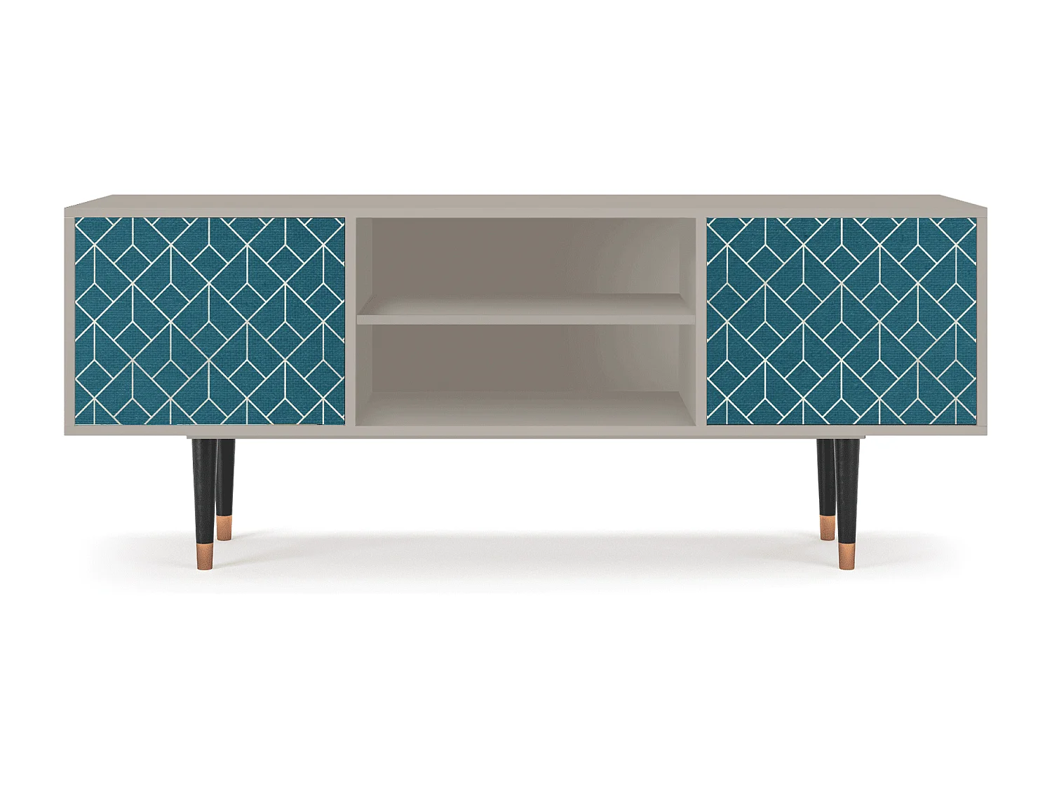 Meuble TV - 170х69х48 cm - T2 - Turquoise Geometry, Sable