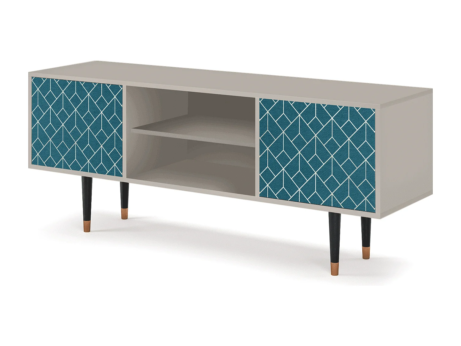 Meuble TV - 170х69х48 cm - T2 - Turquoise Geometry, Sable