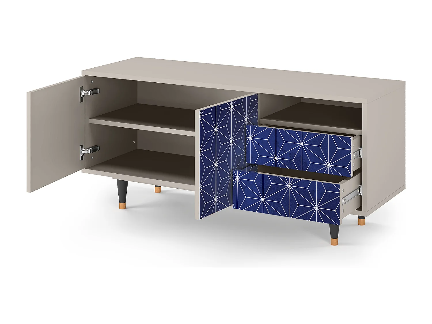 Meuble TV - 125х56х41 cm - T7 - Milky Way, Sable